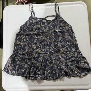 Navy Blue Patterned Women's Top